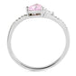 DA384 - High polished (no plating) Stainless Steel Ring with AAA Grade CZ  in Rose-2