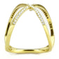 DA387 - IP Gold(Ion Plating) Stainless Steel Ring with AAA Grade CZ  in Clear-3