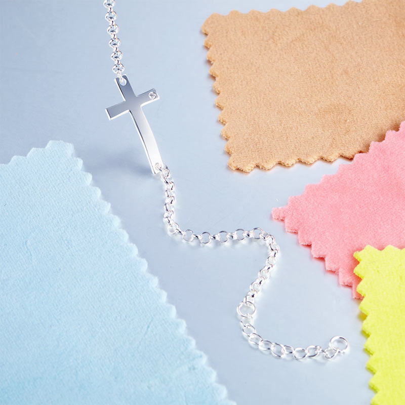 Solid 925 Sterling Silver Bracelet Cross Religious and Wedding Gift Classic XFB8007-3