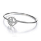 Dancing Stone Cross Bangle Solid 925 Sterling Silver Bridal Wedding XFB8015-3
