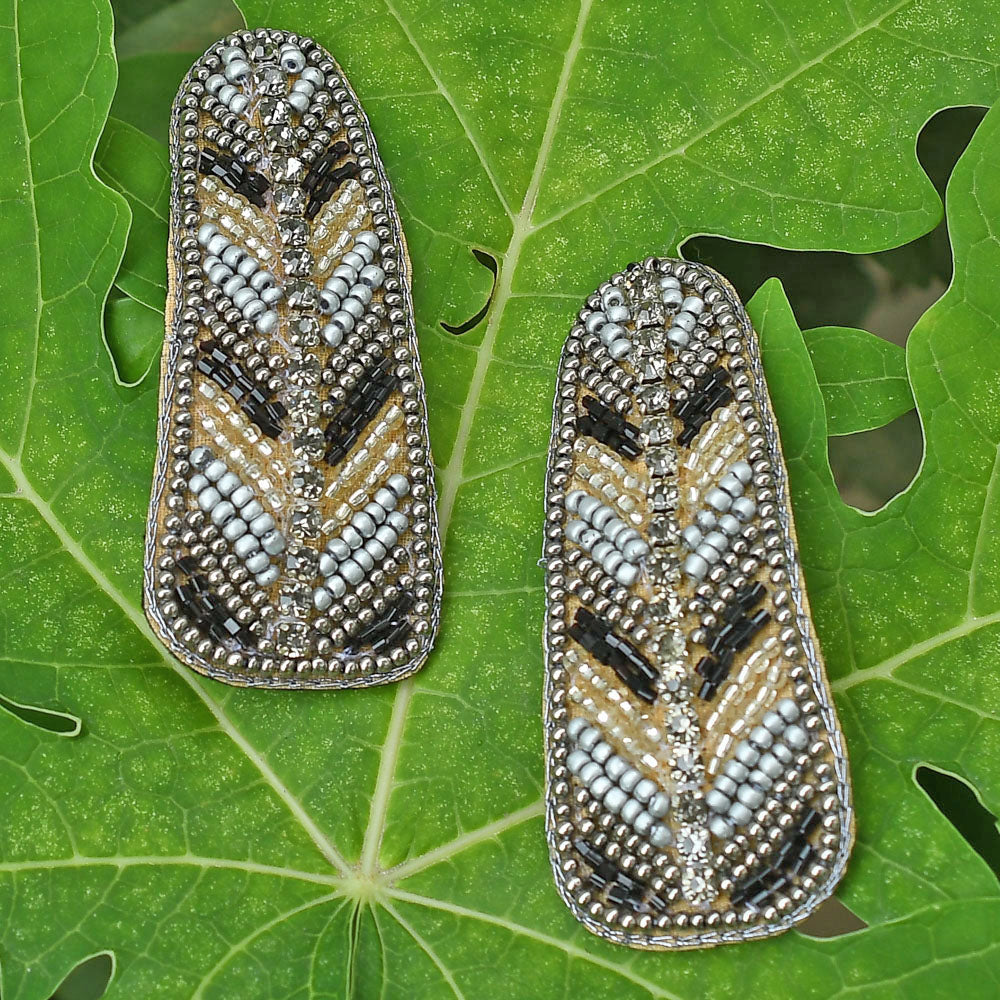 Colorful Beaded Hair Clip, Jewelry,Beaded Barrette,Indigenous Hair Clip ,Tribal Barrette,Beaded Hair Bow FHC1002-2