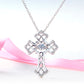 Vintage Style Cross Dancing Stone Pendant Necklace 925 Sterling Silver XFN8080-4