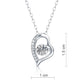 0.5 Carat Moissanite Diamond Dancing Stone Heart Necklace 925 Sterling Silver MFN8135-4