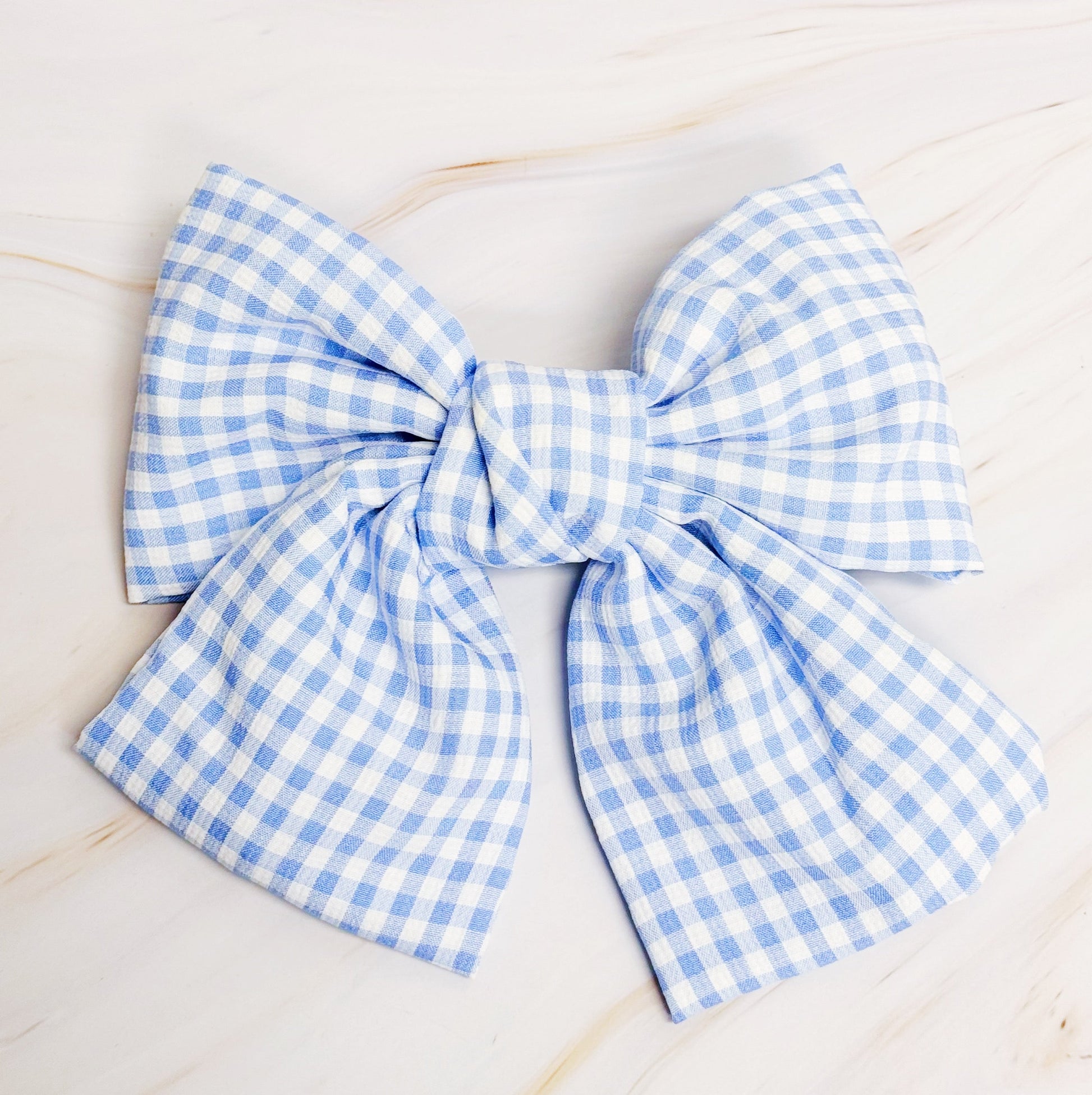 Gingham Bow Pretty Bow Hair Clip-3