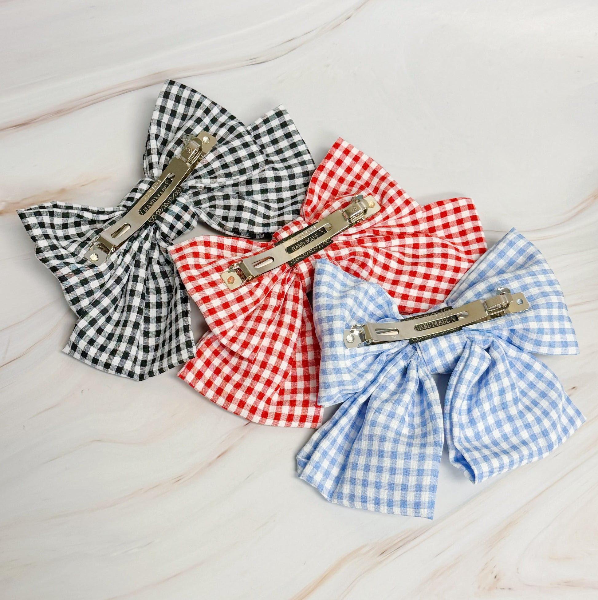 Gingham Bow Pretty Bow Hair Clip-2