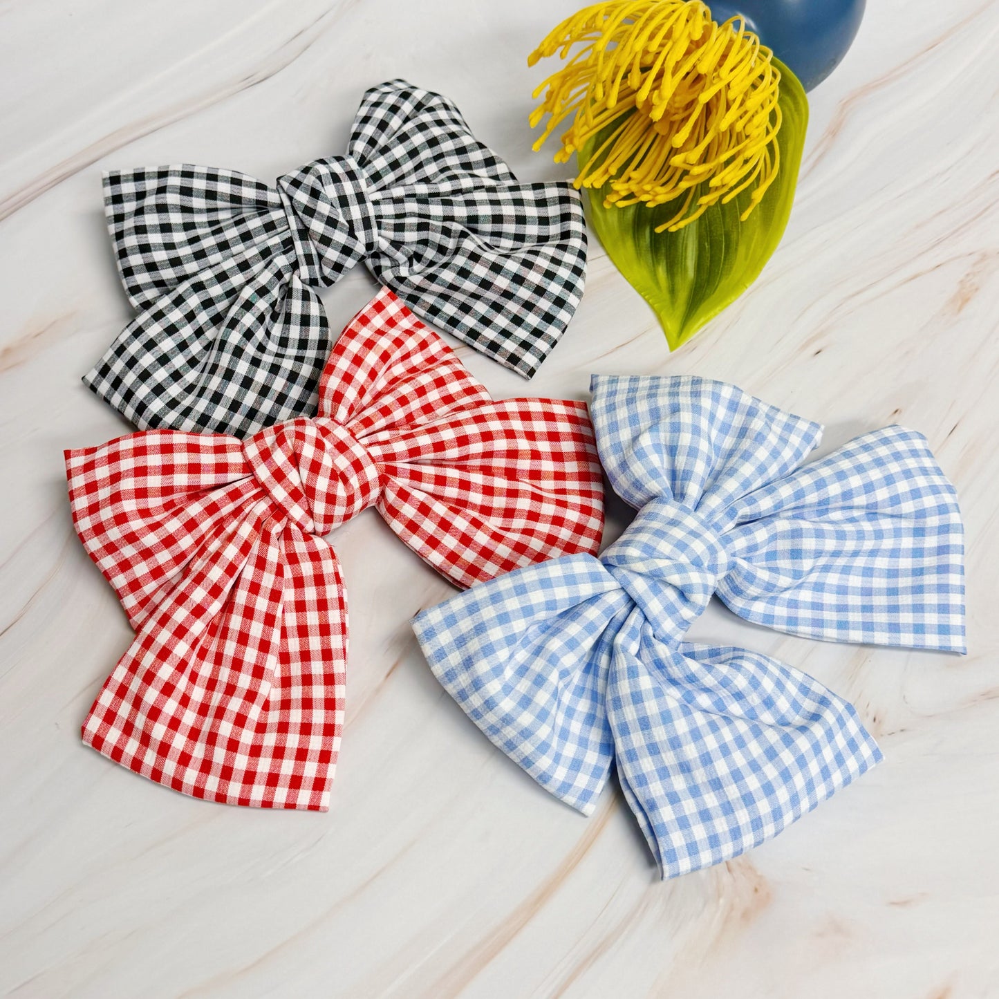 Gingham Bow Pretty Bow Hair Clip-1