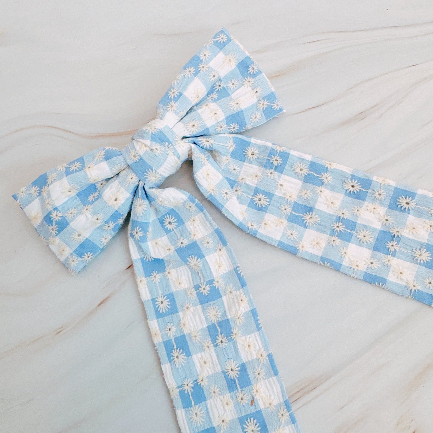 Daisy Picnic Gingham Bow Hair Clip-6