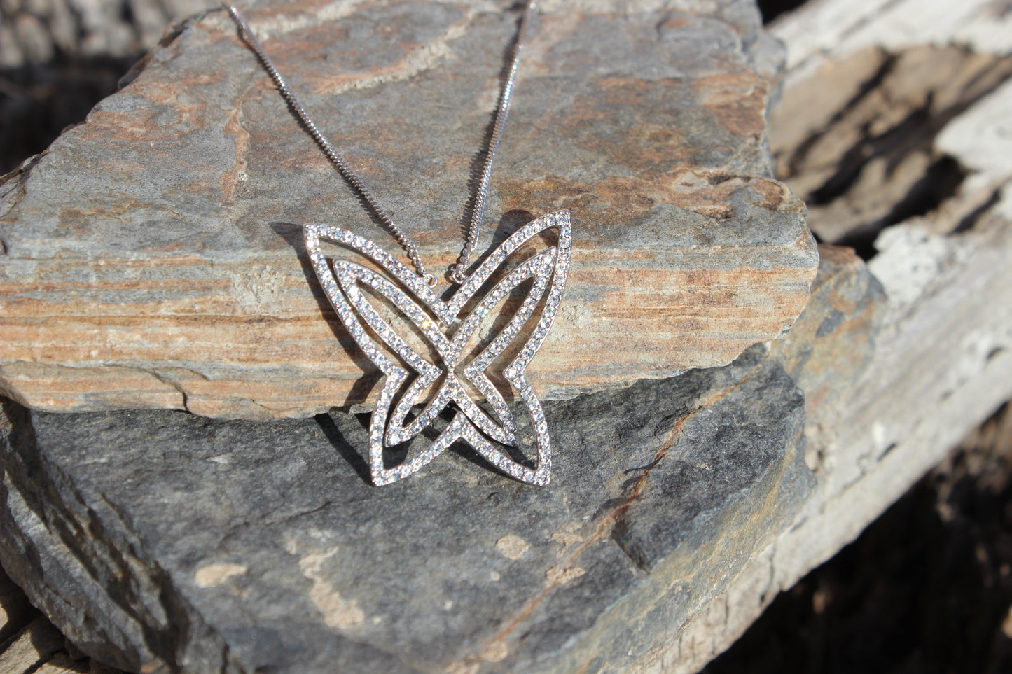 LOAS1374 - Rhodium Plating 925 Sterling Silver Chain Pendant with Crystal in Clear-1