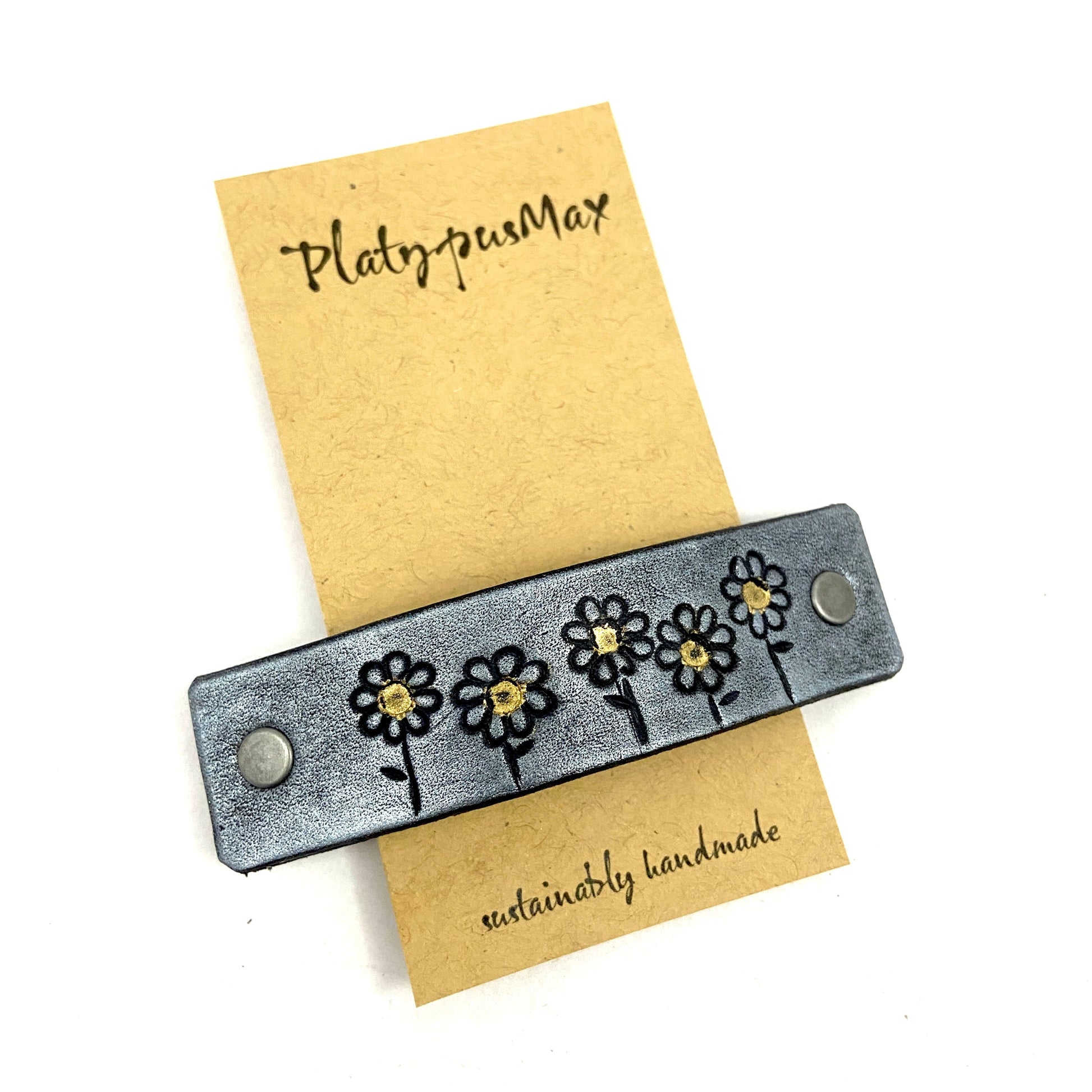 Silver Daisies Hair Clip-0