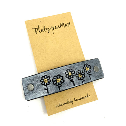 Silver Daisies Hair Clip-0