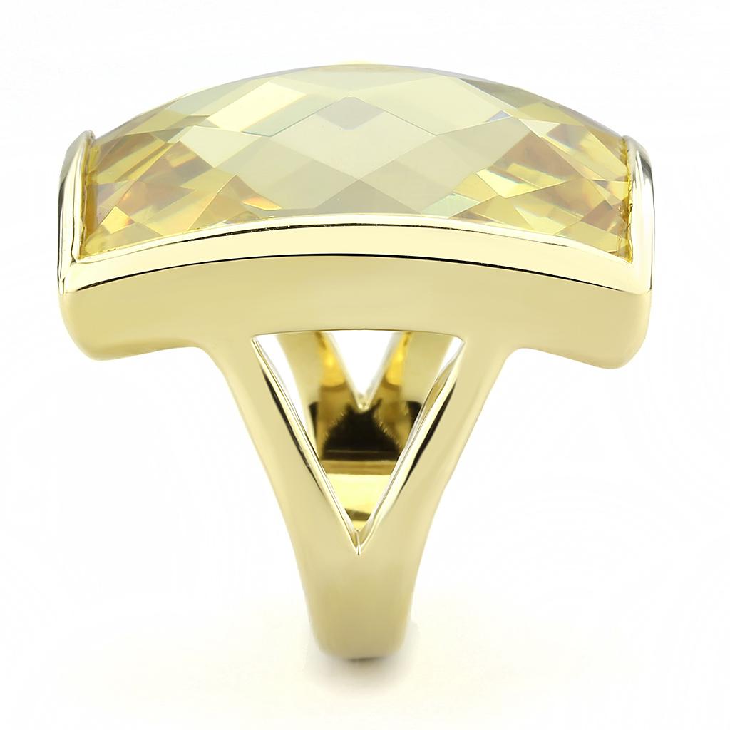 LO1251 - Gold Brass Ring with AAA Grade CZ  in Topaz-3