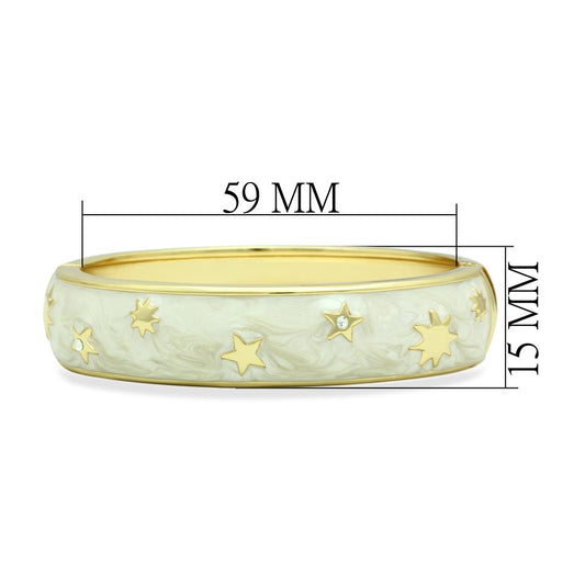 LO2146 - Flash Gold White Metal Bangle with Top Grade Crystal  in Clear-1