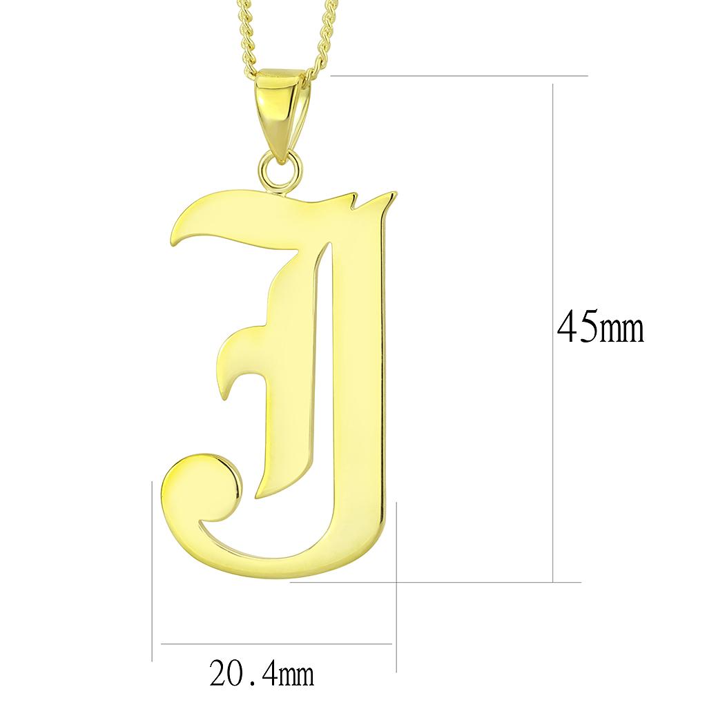 LO230 - Gold Brass Chain Pendant with No Stone-1