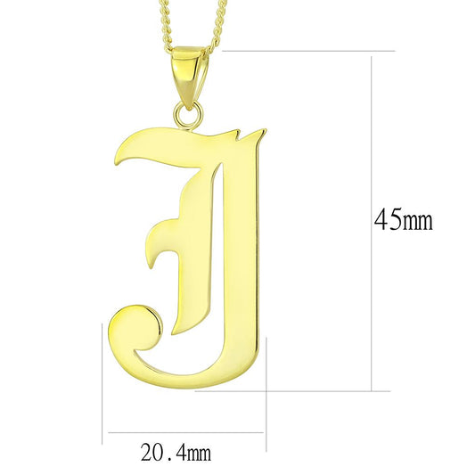 LO230 - Gold Brass Chain Pendant with No Stone-1