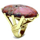 LO2432 - Gold Brass Ring with Synthetic Jade in Light Amethyst-2