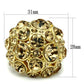 LO2463 - Gold Brass Ring with Top Grade Crystal  in Light Smoked-1