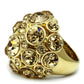 LO2463 - Gold Brass Ring with Top Grade Crystal  in Light Smoked-2