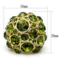 LO2544 - Gold Brass Ring with Top Grade Crystal  in Olivine color-1