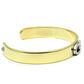 LO2576 - Gold+Rhodium White Metal Bangle with Top Grade Crystal  in Clear-2