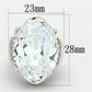 LO2950 - Rhodium Brass Ring with AAA Grade CZ  in Clear-1