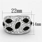 LO2957 - Rhodium Brass Ring with Synthetic Cat Eye in Jet-1