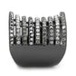 LO2967 - Ruthenium Brass Ring with Top Grade Crystal  in Black Diamond-3
