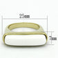 LO3011 - Gold Brass Ring with Synthetic Synthetic Stone in White-1