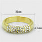LO3062 - Gold Brass Ring with Top Grade Crystal  in Clear-1