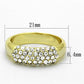 LO3067 - Gold Brass Ring with Top Grade Crystal  in Clear-1