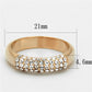 LO3069 - Rose Gold Brass Ring with Top Grade Crystal  in Clear-1