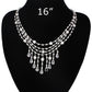 LO3076 - Rhodium Brass Jewelry Sets with AAA Grade CZ  in Clear-4