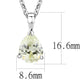 LO311 - Rhodium Brass Chain Pendant with AAA Grade CZ  in Citrine Yellow-1