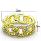 LO3215 - Gold Brass Ring with Top Grade Crystal  in Light Smoked-1