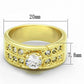 LO3218 - Gold Brass Ring with AAA Grade CZ  in Clear-1