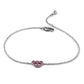 LO3229 - Rhodium Brass Bracelet with Top Grade Crystal  in Rose-1