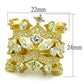 LO3247 - Gold Brass Ring with AAA Grade CZ  in Clear-1