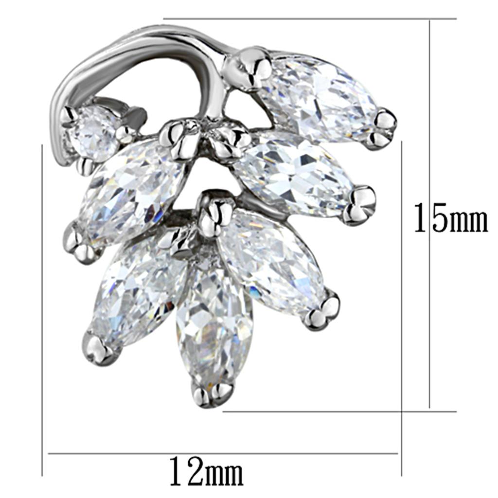 LO3291 - Rhodium Brass Jewelry Sets with AAA Grade CZ  in Clear-2