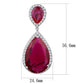 LO3296 - Rhodium Brass Earrings with AAA Grade CZ  in Ruby-1