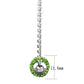 LO3330 - High polished (no plating) Stainless Steel Necklace with Top Grade Crystal  in Peridot-1