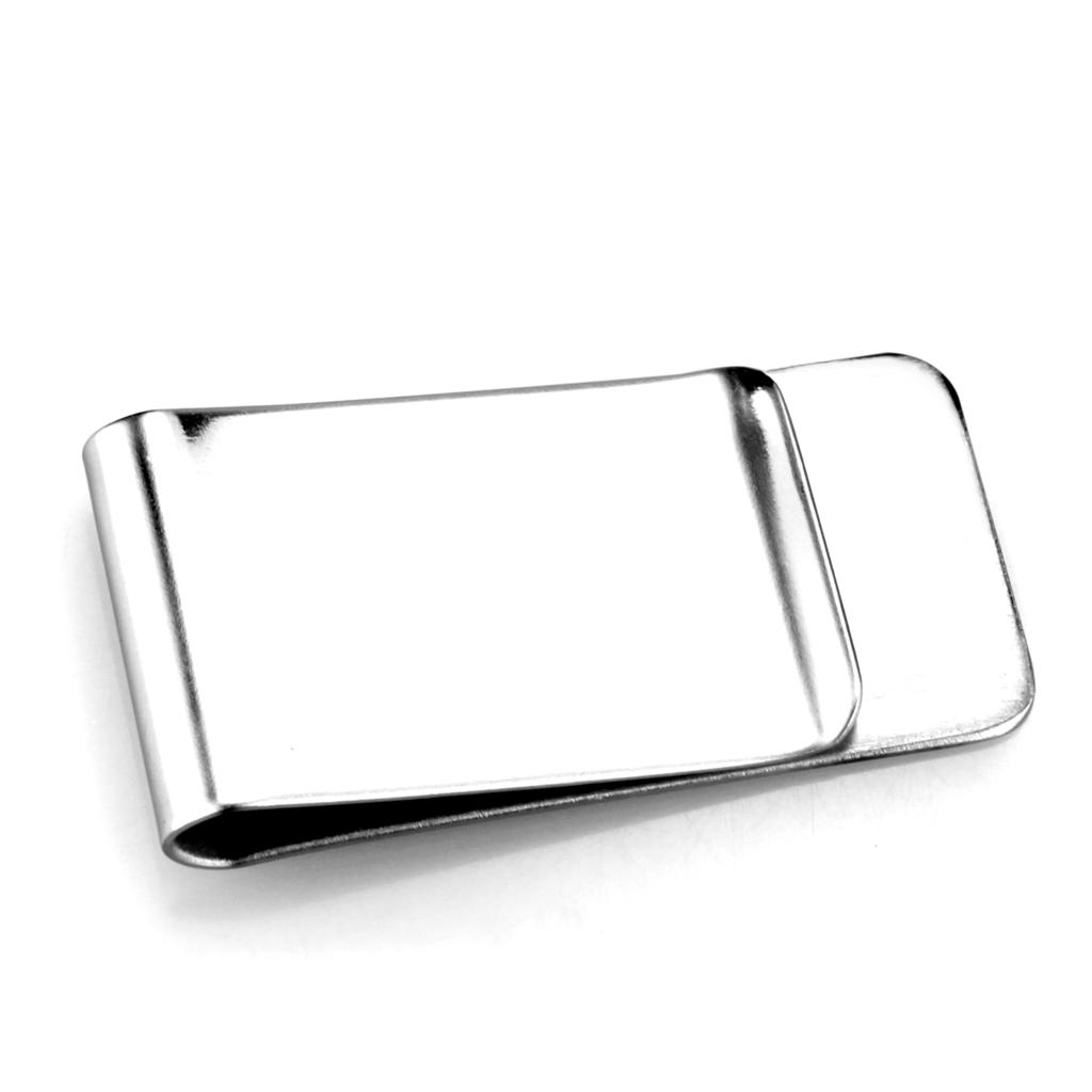 LO3380 - High polished (no plating) Stainless Steel Money clip with No Stone-1
