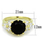 LO3386 - Gold Brass Ring with Synthetic Synthetic Glass in Jet-1
