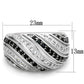 LO3399 - Rhodium + Ruthenium Brass Ring with AAA Grade CZ  in Black Diamond-1
