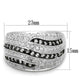 LO3400 - Rhodium + Ruthenium Brass Ring with AAA Grade CZ  in Clear-1