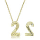 LO3461 - Flash Gold Brass Chain Pendant with Top Grade Crystal  in Clear-1