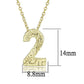 LO3461 - Flash Gold Brass Chain Pendant with Top Grade Crystal  in Clear-2