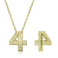 LO3462 - Flash Gold Brass Chain Pendant with Top Grade Crystal  in Clear-1