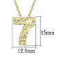 LO3464 - Flash Gold Brass Chain Pendant with Top Grade Crystal  in Clear-2