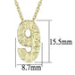 LO3465 - Flash Gold Brass Chain Pendant with Top Grade Crystal  in Clear-2