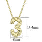 LO3467 - Flash Gold Brass Chain Pendant with Top Grade Crystal  in Clear-2