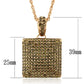 LO3472 - Rose Gold Brass Chain Pendant with Top Grade Crystal  in Smoked Quartz-1